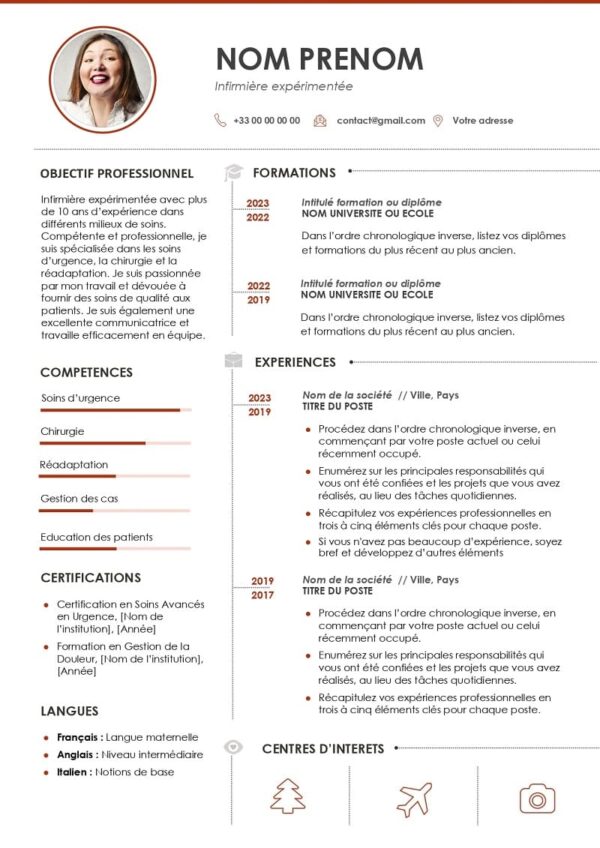 Exemple CV infirmière expérimentée
