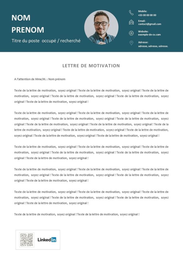 Modèle lettre de motivation community manager