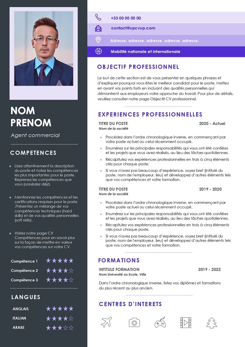 CV professionnel à personnaliser - CV commercial