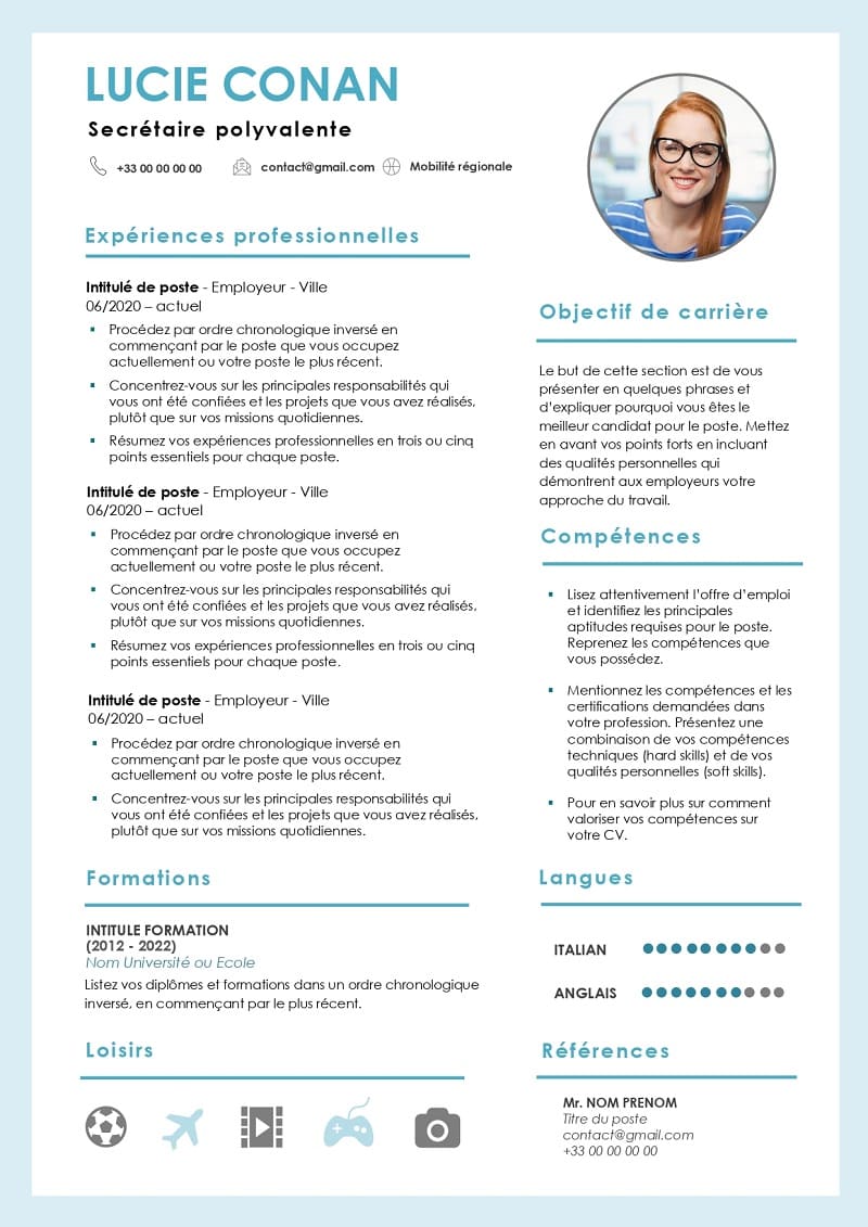 CV professionnel en ligne - CV secrétaire