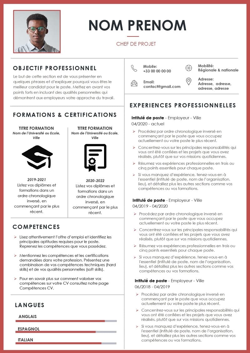 Exemple de CV professionnel & design